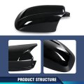 Side Mirror Covers Shell Cap Black Horn Style For Dodge Charger Srt 2015-2023