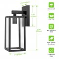 Maxvolador Outdoor Wall Sconce Exterior Waterproof Lantern Light Fixtures Black Porch Lights With Toughened Glass Shade
