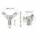 Uxcell 20pcs M6-1x10mm Wing Butterfly Screws Bolts 304 Stainless Steel Bolt Thumb Hand