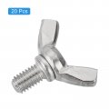 Uxcell 20pcs M6-1x10mm Wing Butterfly Screws Bolts 304 Stainless Steel Bolt Thumb Hand