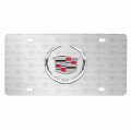 Ipick Image For Cadillac 3d Logo On Pattern Brushed Solid Aluminum Metal License Plate