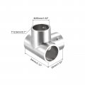 Uxcell Rail Elbow Fitting 90 Degree 4-way Zinc Alloy Pipe Connector Brushed For 25mm 1 Od Handrail Railing 2 Pcs