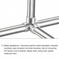 Uxcell Rail Elbow Fitting 90 Degree 4-way Zinc Alloy Pipe Connector Brushed For 25mm 1 Od Handrail Railing 2 Pcs