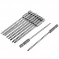 Uxcella 100mm Long 3mm Flat Magnetic Tip Slotted Screwdriver Bits 10pcs