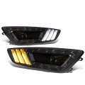 Auto Dynasty Led Turn Signal Drl Bezel Driving Fog Lights Compatible With Ford Focus 15-17 Driver And Passenger Side Black