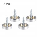 Uxcell Mirror Screws Decorative Cap Cover Nails Polished Stainless Steel 20mm 4pcs