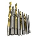 Usonline911 10 Pcs Screw Extractor Easy Out Left Hand Drill Bit Remover Broken Bolt Cobalt