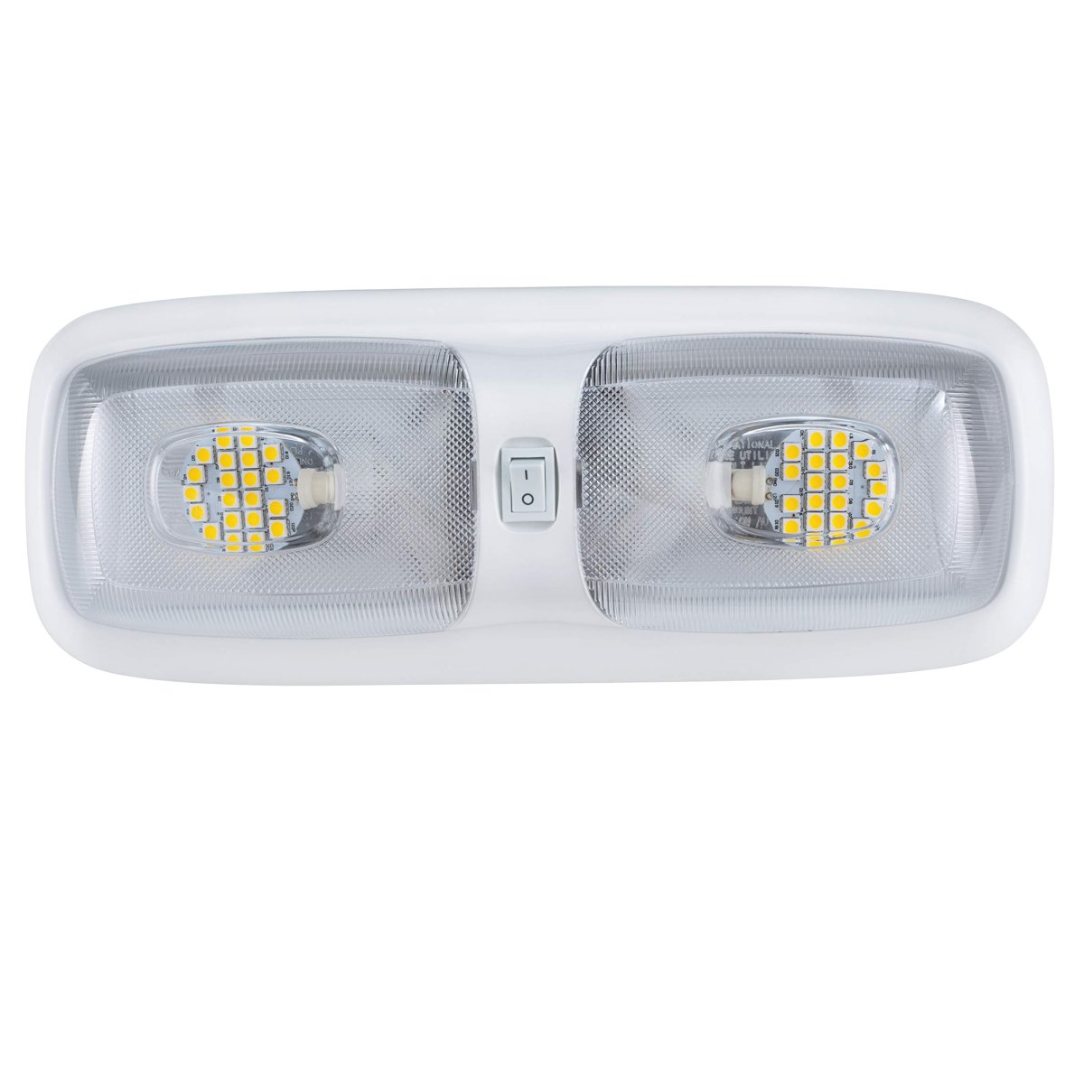 Recpro Rv 12v Led Double Dome Lighting Fixture Includes Switch White Housing 3200k Or 4200k Lights Interior Clear Lens 2