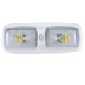 Recpro Rv 12v Led Double Dome Lighting Fixture Includes Switch White Housing 3200k Or 4200k Lights Interior Clear Lens 2