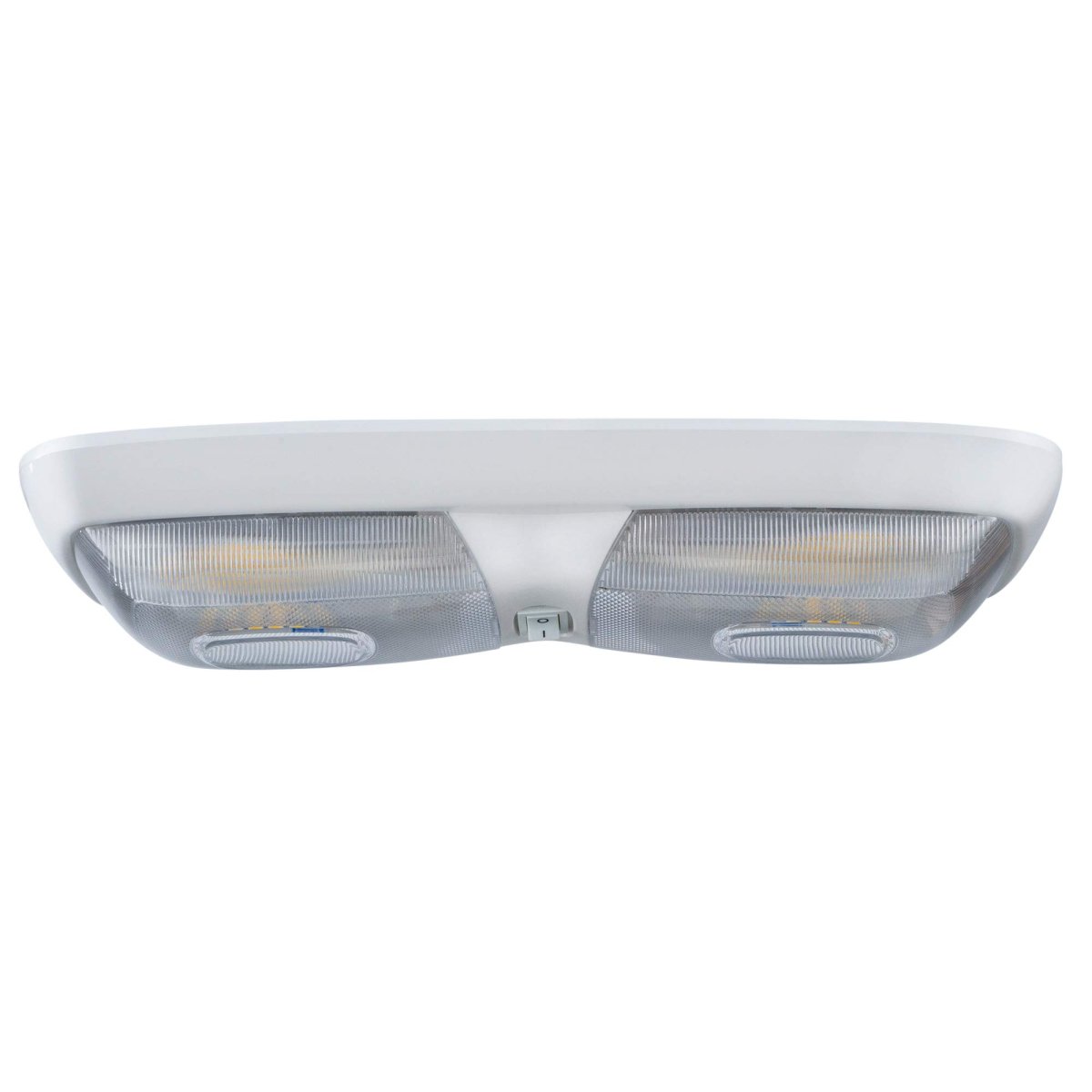 Recpro Rv 12v Led Double Dome Lighting Fixture Includes Switch White Housing 3200k Or 4200k Lights Interior Clear Lens 2