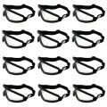 Birdz Eyewear Wing Skydiving Sports Padded Riding Goggles Black Frame Clear Lenses 12 Pair 