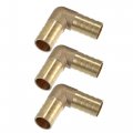 3 Pcs 16mm 0 63 Brass Car Barb Hose Fitting L Shape 2 Way Connector For Joiner Air Water Fuel Gas 