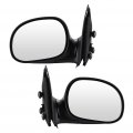 Black Driver Side And Passenger View Mirror Smooth With Power Adjustment Manual Folding Non-heated Compatible For 2004d For