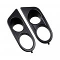 Leemas Set Matte Black E46 Kidney Grille Ham Style Fog Light Cover Compatible For 2001-2002 Bmw 323ci 325ci 330ci 2-door
