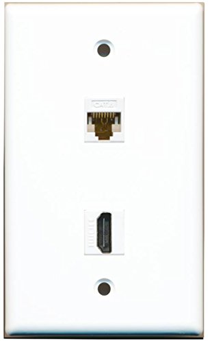 Riteav 1 Cat6 White Ethernet And Hdmi Port Wall Plate