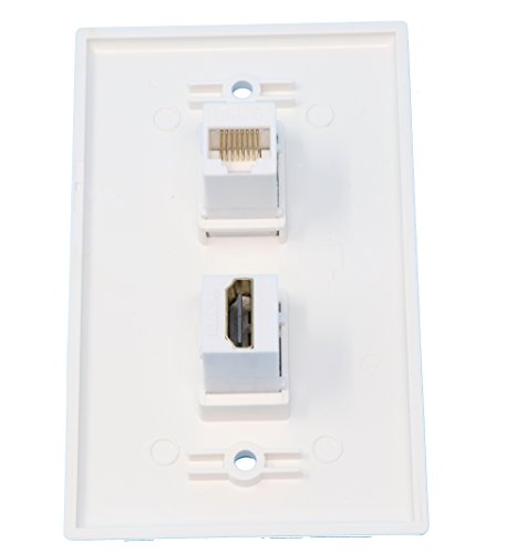 Riteav 1 Cat6 White Ethernet And Hdmi Port Wall Plate