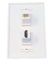 Riteav 1 Cat6 White Ethernet And Hdmi Port Wall Plate 