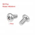 Uxcell M5x8mm Machine Screws Phillips Cross Pan Head Screw 304 Stainless Steel Fasteners Bolts 50pcs
