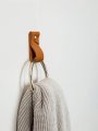 Keyaiira Small Leather Wall Hook Steel Towel Ring Hanging Strap For Loop Minimal Bar Rack Storage Decorative Bathroom Hand 