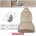 A-premium Medium Parchment Tan Seat Cover Compatible With Ford F-250 F-350 F-450 F-550 Super Duty Lariat 2000-2001 Front Left