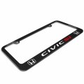 Ipick Image Made For Honda Civic Si Dual Logo Black Metal License Plate Frame
