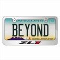 Ipick Image Made For Chevrolet Camaro Zl1 Color Logo 3d Embossed Letters On Mirror Chrome Metal License Plate Frame
