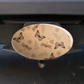 Butterflies And Dragonflies Flower Insect Pattern Oval Tow Trailer Hitch Cover Plug Insert