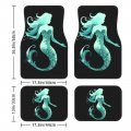 Dujiea Green Mermaid Car Floor Mats 4-pcs Full Set Rubber-lined All-season Heavy-duty Protectionpets Universal Fit Front Rear