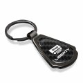 Ipick Image Compatible With Jeep Liberty Real Black Carbon Fiber Gunmetal Metal Teardrop Key Chain