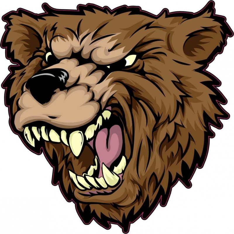 Stickertalk Bear Head Mascot Sticker 4 Inches By