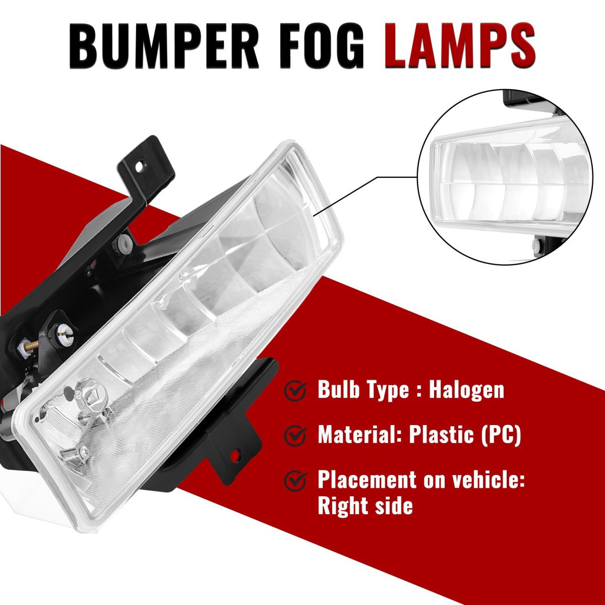 Front Right Fog Light With Bulb For 1997 1998d F150 F250 Expedition Passenger Side Clear Lens Replacement For Fo2593114