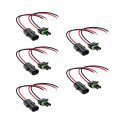 Teckeen 5 Pairs Waterproof Male Female 2 Pin Way Electrical Wire Connector Plug Socket For Car Truck Motorcycle Marine Boat