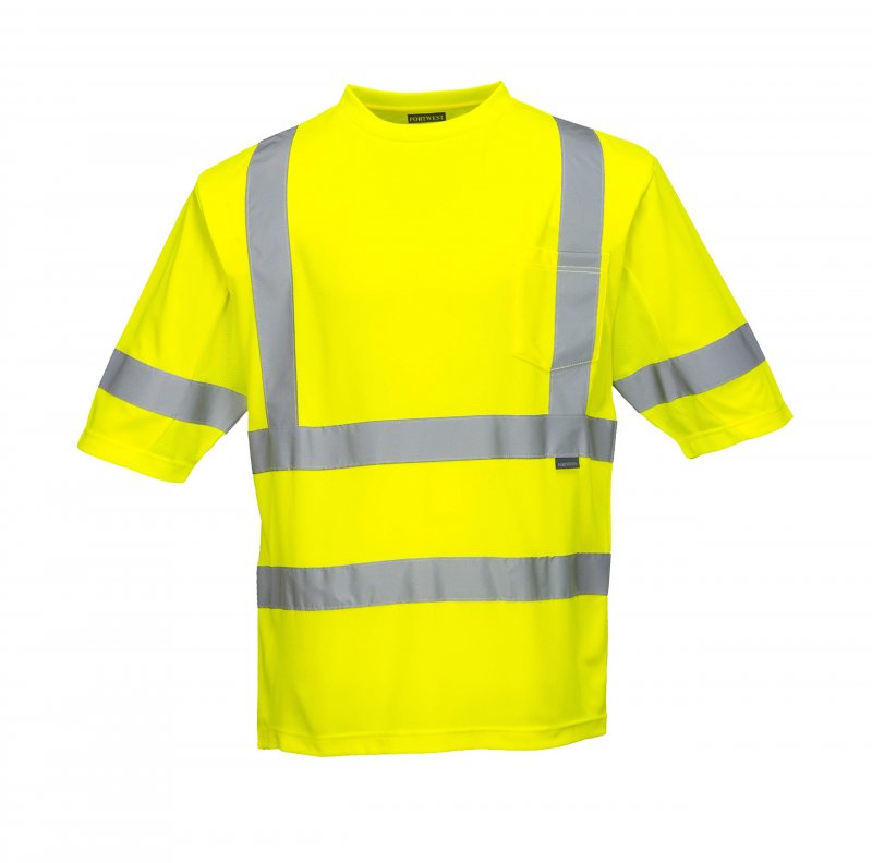 Portwest S397 Mesh Panel Cotton Class 3 Safety T-shirt Yellow Xx-large