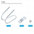 Uxcell Cross-connector Vertical Pipe Clip 8pcs Fit 1-1 4 32mm To 2-3 8 60mm Crossover Buckle Steel Cross Clamp For Greenhouse