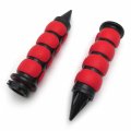 Httmt Trhb114a-22- Motorcycle Black Red 7 8 22mm Handlebar Grips Compatible With Atv Dirtbike Sportbike H-d Kawasak Suzuk
