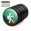 Hiker Hiking Symbol Mountain Nature Tire Rim Wheel Aluminum Valve Stem Caps