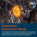 True Mods 2pc 2 In Amber Red Round Led Trailer Clearance Side Marker Light Dot Fmvss 108 Compliant Waterproof Submersible