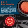 True Mods 2pc 2 In Amber Red Round Led Trailer Clearance Side Marker Light Dot Fmvss 108 Compliant Waterproof Submersible