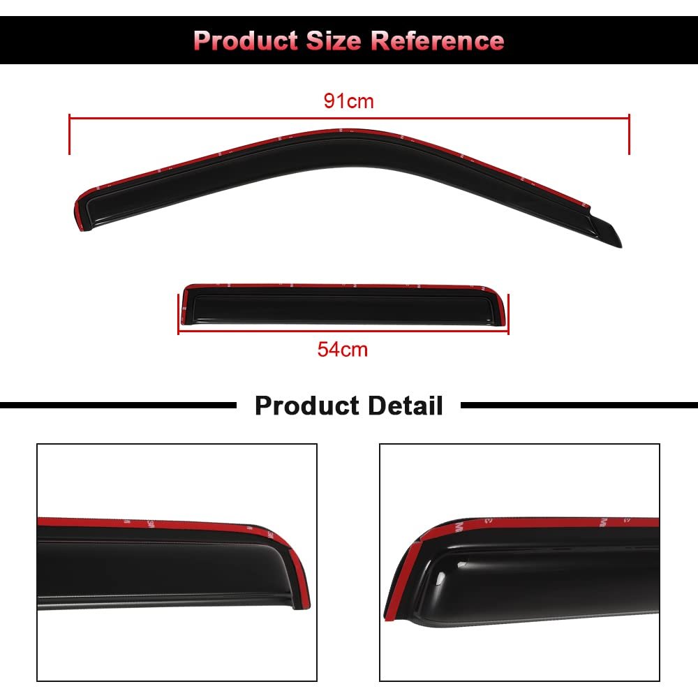 Side Window Deflectors For 1991 To 2005 Ford Explorer Outside Mount Rain Guards With Smoked Tint 4 Piece Set Tape On