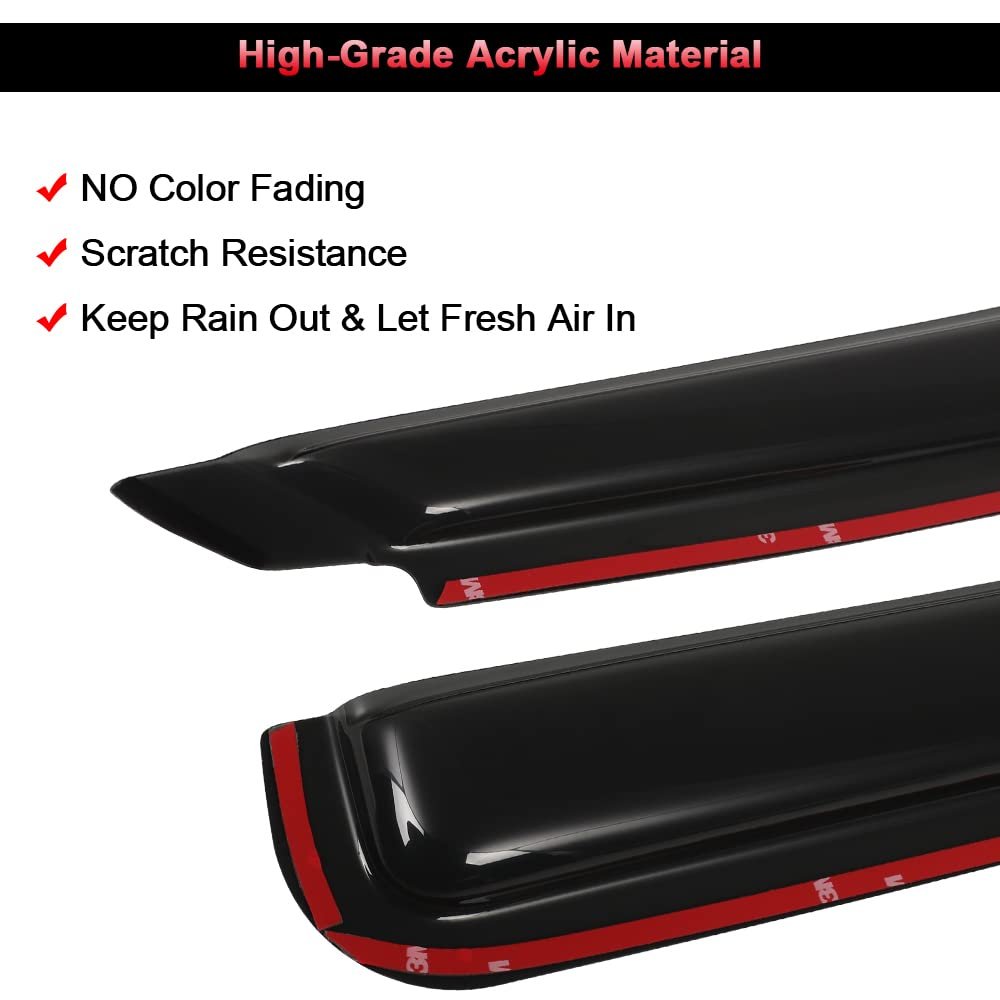 Side Window Deflectors For 1991 To 2005 Ford Explorer Outside Mount Rain Guards With Smoked Tint 4 Piece Set Tape On