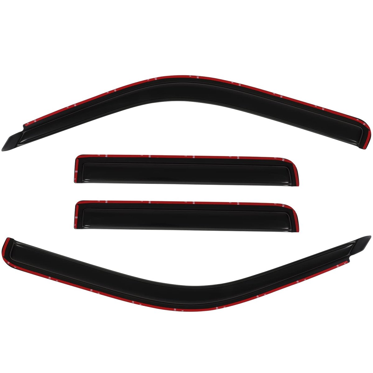Side Window Deflectors For 1991 To 2005 Ford Explorer Outside Mount Rain Guards With Smoked Tint 4 Piece Set Tape On