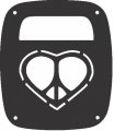 Peace Heart Tail Lamp Light Covers For Jeep Wrangler Tj And Yj Black Set Of 2 