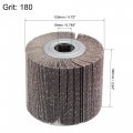 Uxcell 120mmx100mm Flap Wheel Abrasive Cloth Wire Drawing Polishing Sanding 180 Grit For Stainless Steel Metal Wood