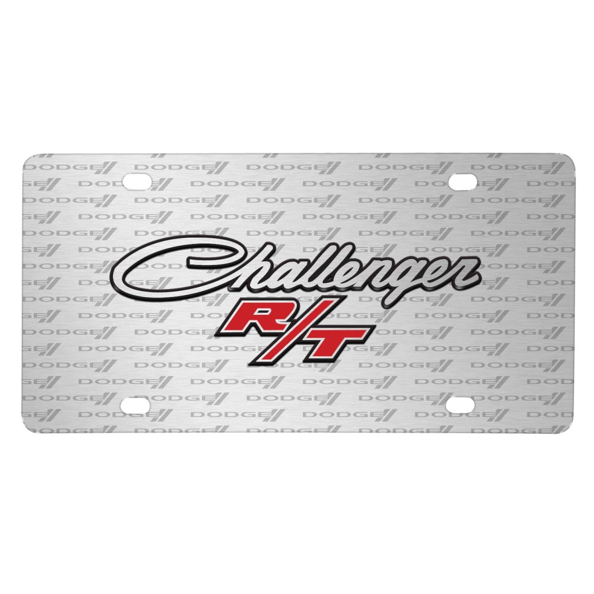 Dodge Challenger R T Classic 3d Logo Brushed Metal License Plate Official Licensed Black Aluminum 11 88 In X 6 G3d