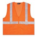 Erb 14635 S15z Ansi Class 2 Zippered Mesh Safety Vest With Pockets Orange X-large 