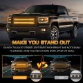 Xridonsen 2pcs 24 Inch Truck Grill Strobe Lights Strip 288 Led Amber Emergency Tailgate Rear Window Grille Flashing Warning