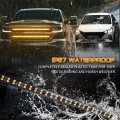 Xridonsen 2pcs 24 Inch Truck Grill Strobe Lights Strip 288 Led Amber Emergency Tailgate Rear Window Grille Flashing Warning