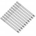 Uxcell 10 Pcs 6mm Slotted Tip Magnetic Flat Head Screwdriver Bits 1 4 Inch Hex Shank 4-inch Length S2 Power Tool