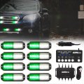 Wineco Green White Led Strobe Lights For Trucks Emergency Kits Construction Vehicles Surface Mount Grill Grille Light Flashing 