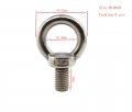 304 Stainless Steel M10 Lifting Rigging Eyebolt Ring Shaped With Lengthened Thread 30mm Pack Of 6 Pcs